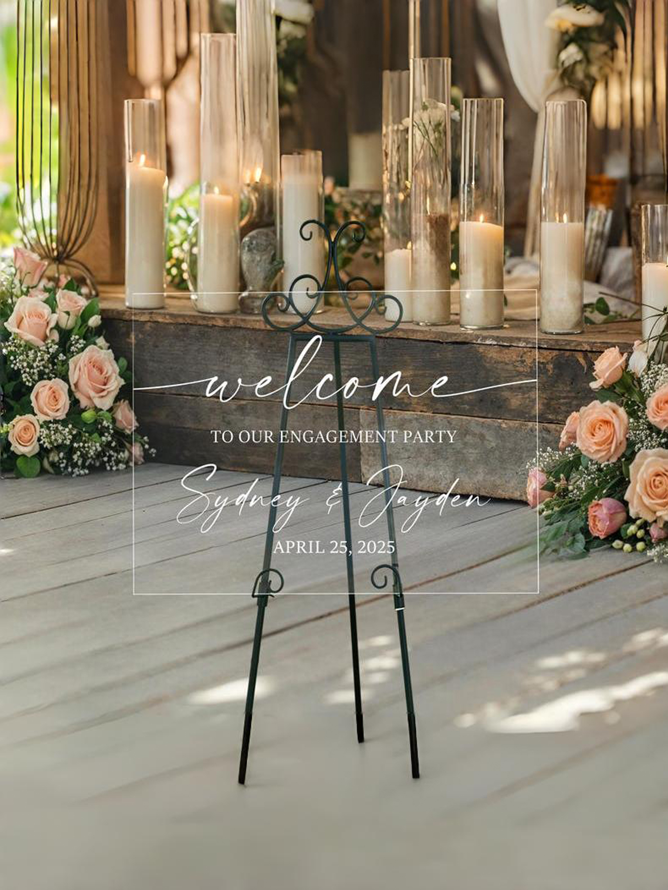 Acrylic Engagement Party Sign